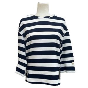 Zara Nautical Navy Striped Top | Small